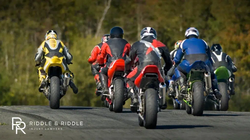 A group of motorcyle riders