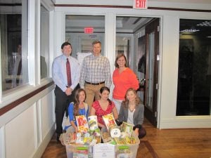 Riddle & Brantley’s Goldsboro office with the donations donations for the Feed Those in Need Food Drive