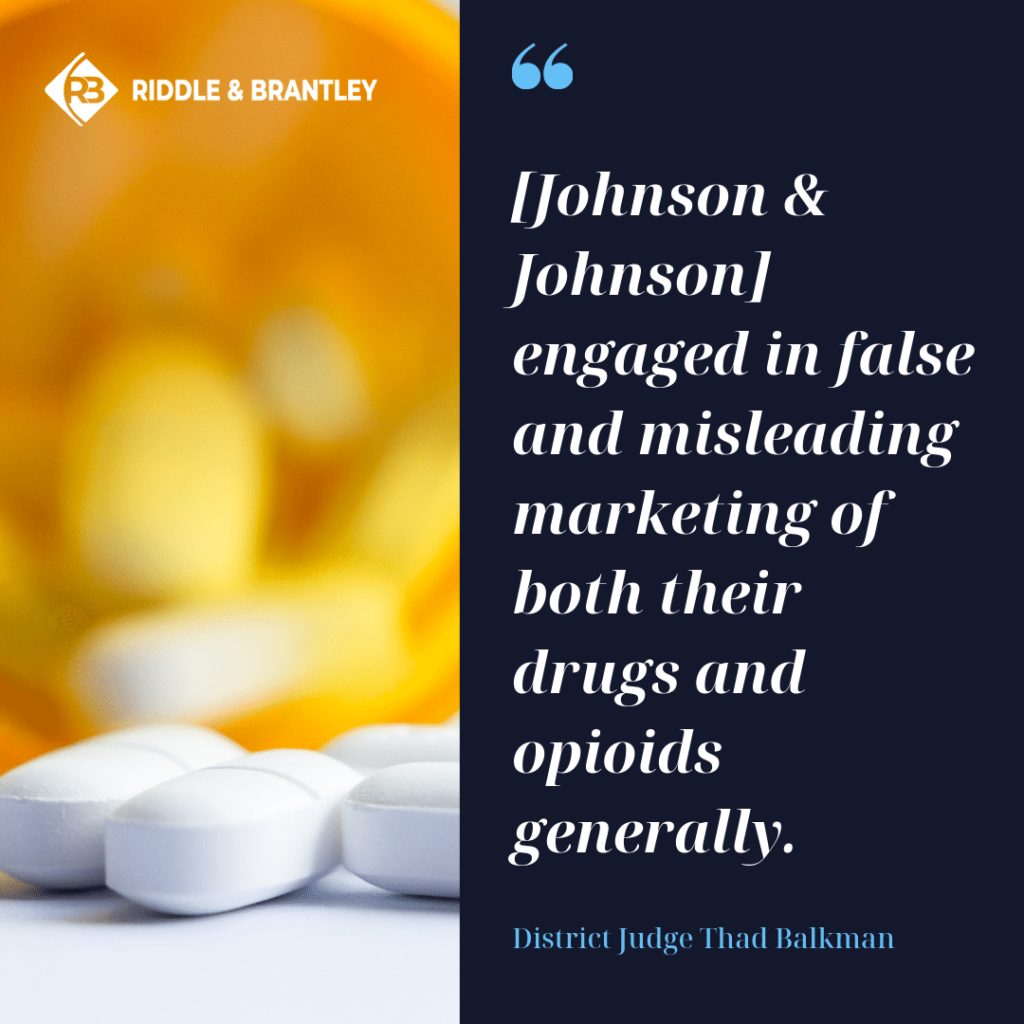 Oklahoma Opioid Juicio - Johnson &amp; Johnson - Riddle &amp; Brantley