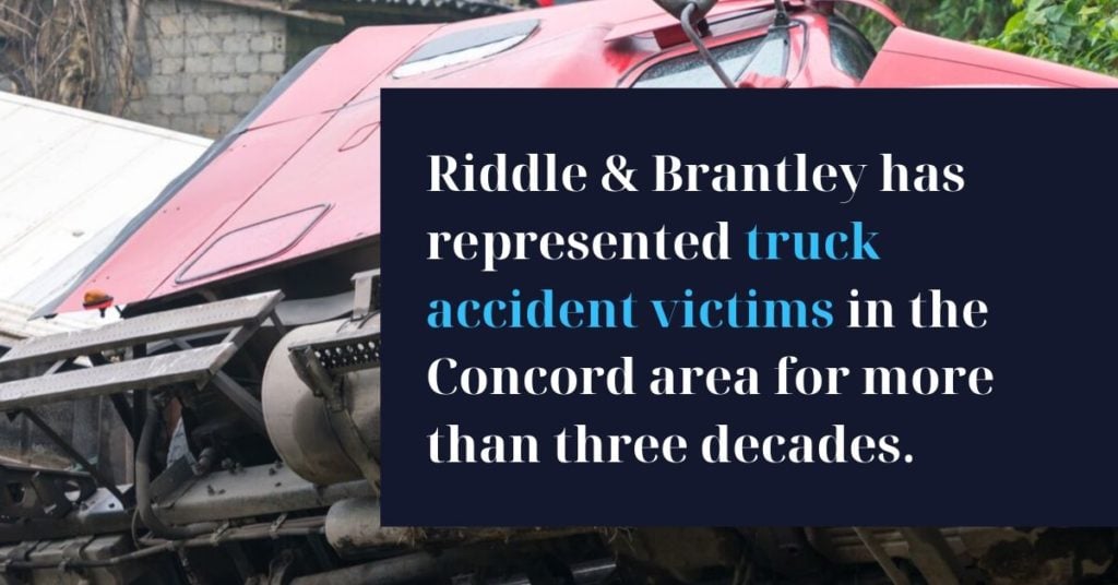 Abogados de Accidentes de Camiones con Experiencia en Concord NC - Riddle &amp; Brantley