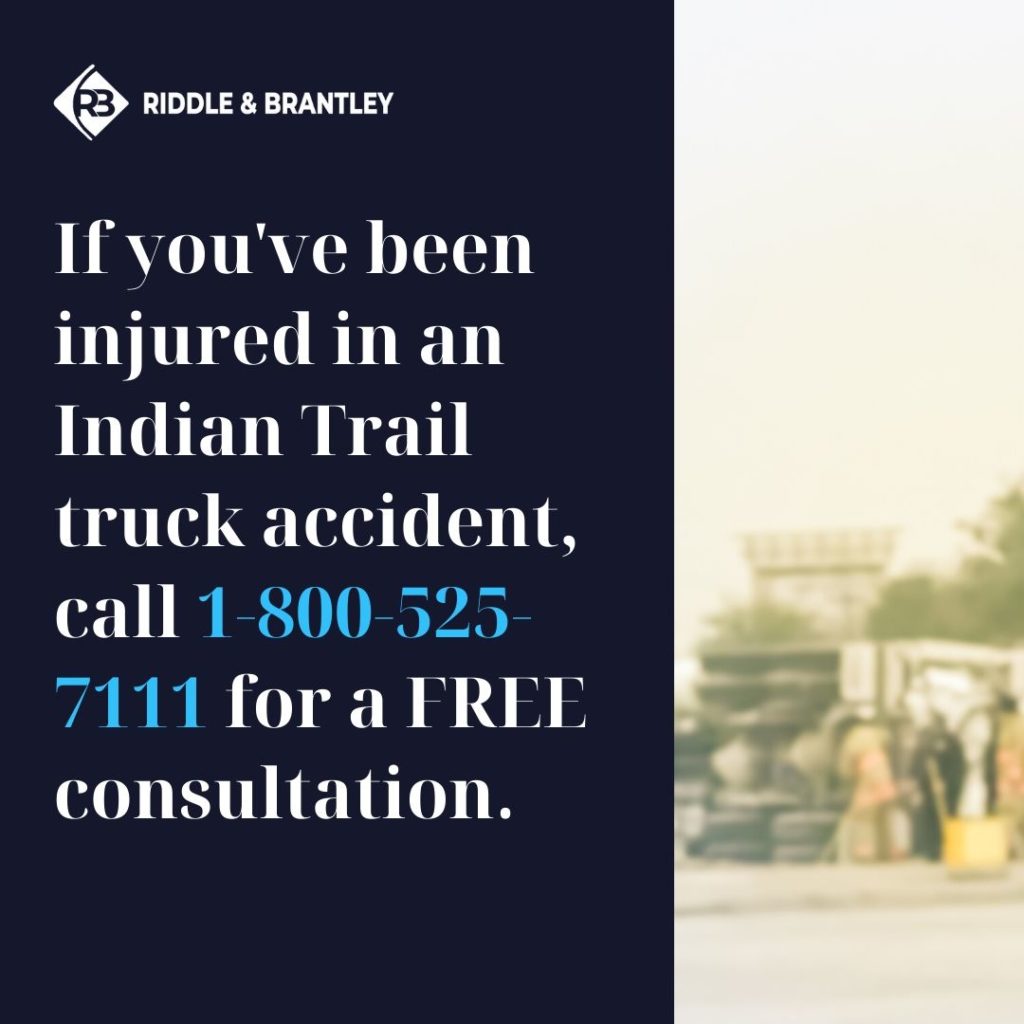 Indian Trail Accidente de Camión - NC Abogados de Lesiones - Riddle y Brantley