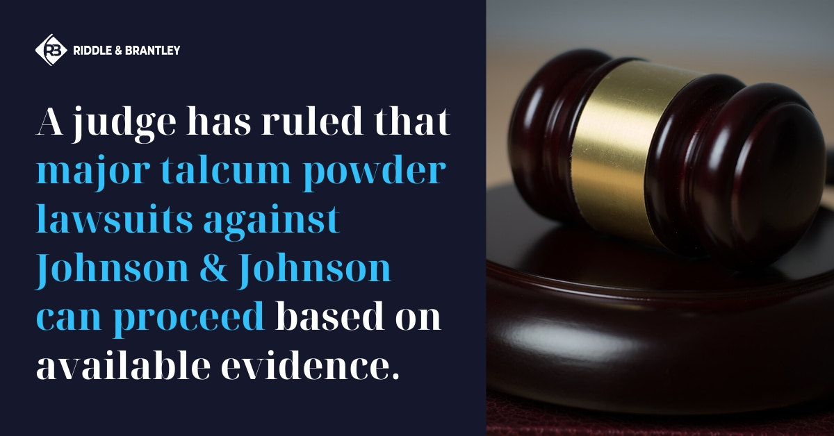 Johnson & Johnson Talcum Powder Lawsuits Can Proceed