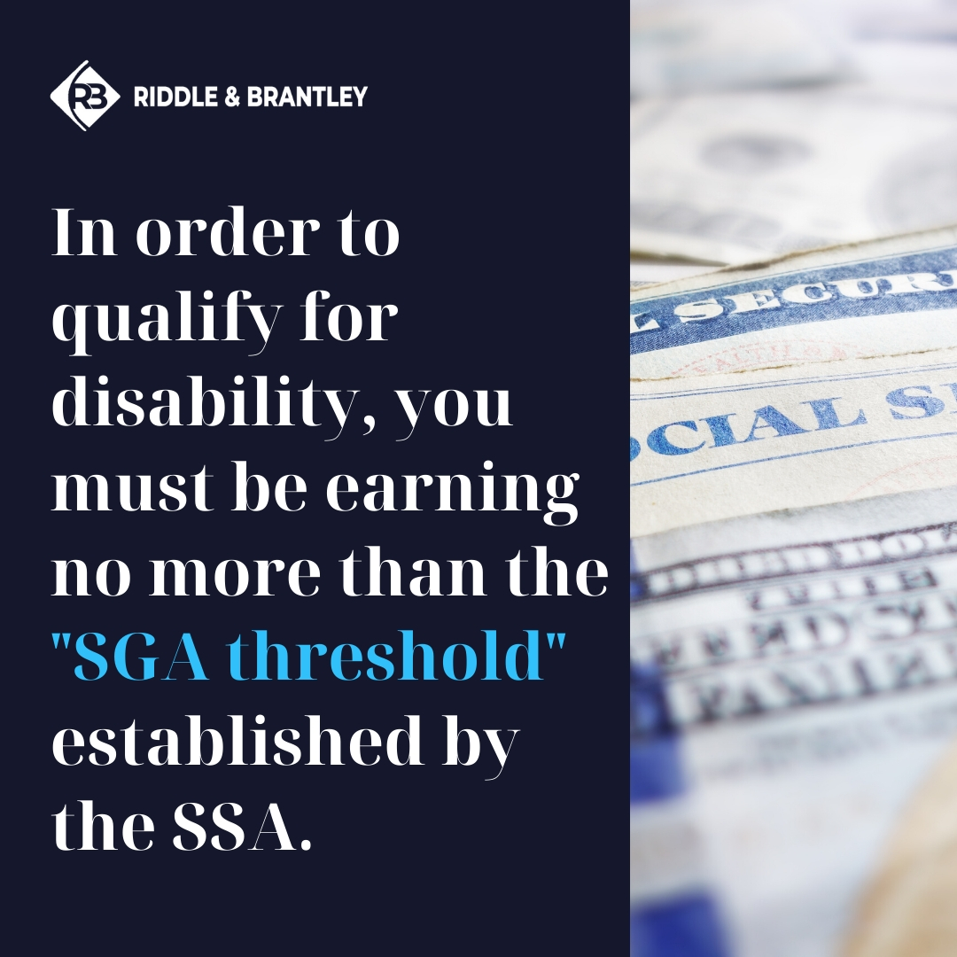 SGA Threshold for Social Security Disability - Do I Qualify
