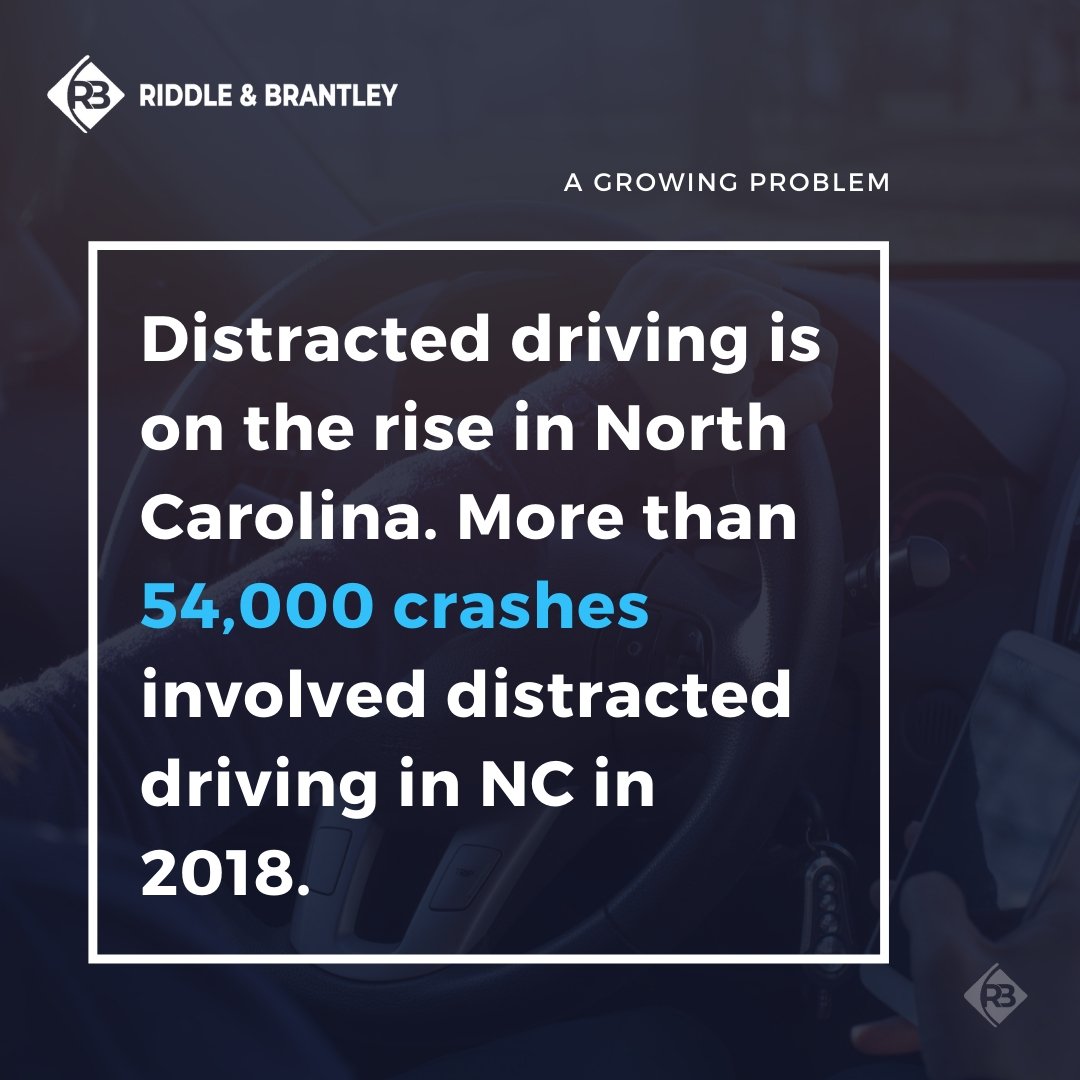 Distracted Driving in North Carolina causing more than 54,000 crashes in 2018