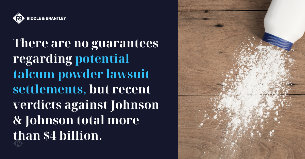 Talcum Powder Lawsuit Settlement Amounts - Riddle & Brantley
