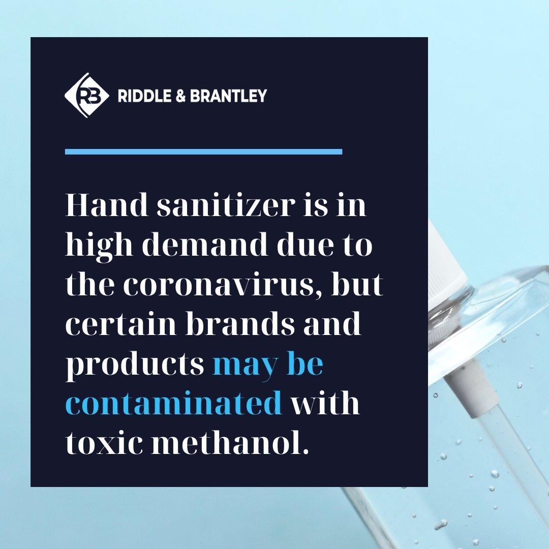 Hand Sanitizer Methanol Risk - Riddle & Brantley