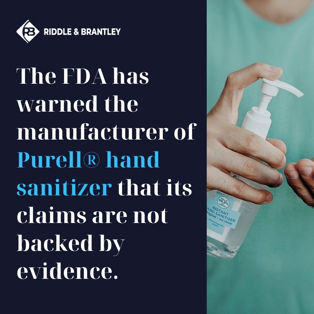 Purell Hand Sanitizer FDA Warning Letter - Riddle & Brantley