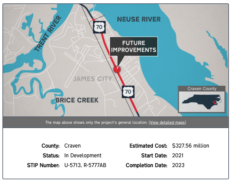 US-70 Corridor Improvement in Craven County NC