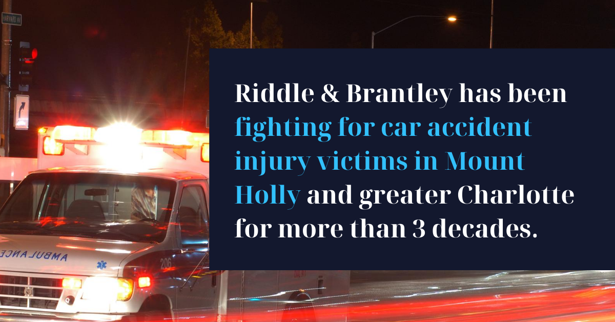 Abogados de accidentes de coche al servicio de Mount Holly NC - Riddle y Brantley