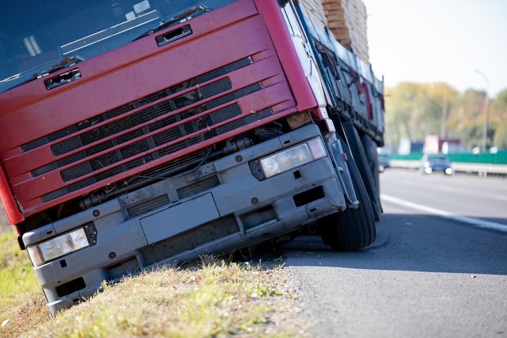 Truck lost control