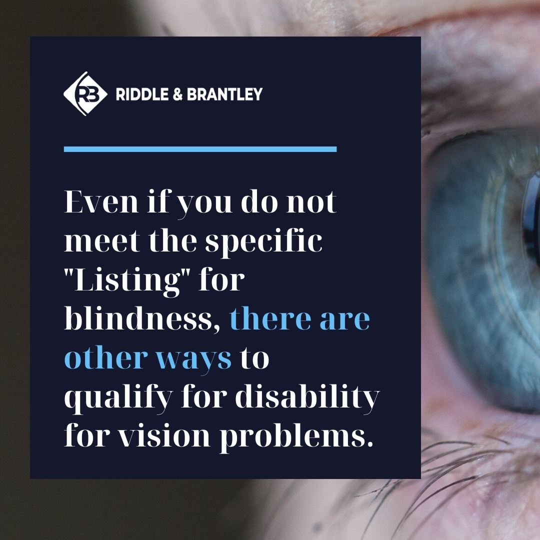How to Qualify for Disability for Blindness and Eye Problems - Riddle & Brantley