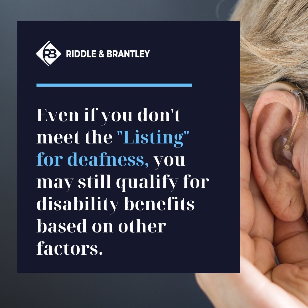SSA Disability Listing for Deafness - Riddle & Brantley
