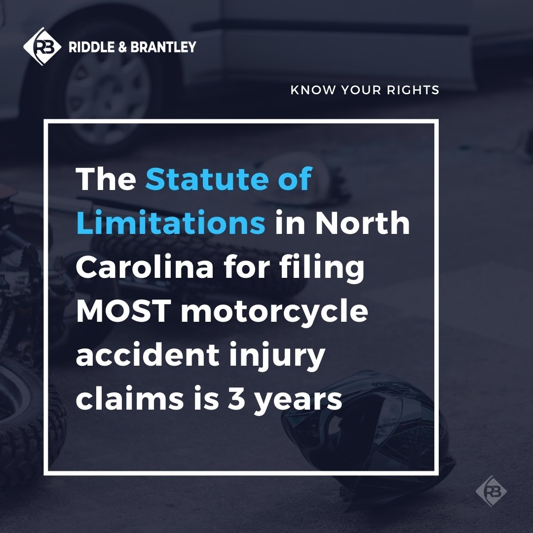 Estatuto de limitaciones para las reclamaciones por lesiones de motocicleta en Carolina del Norte - Riddle &amp; Brantley