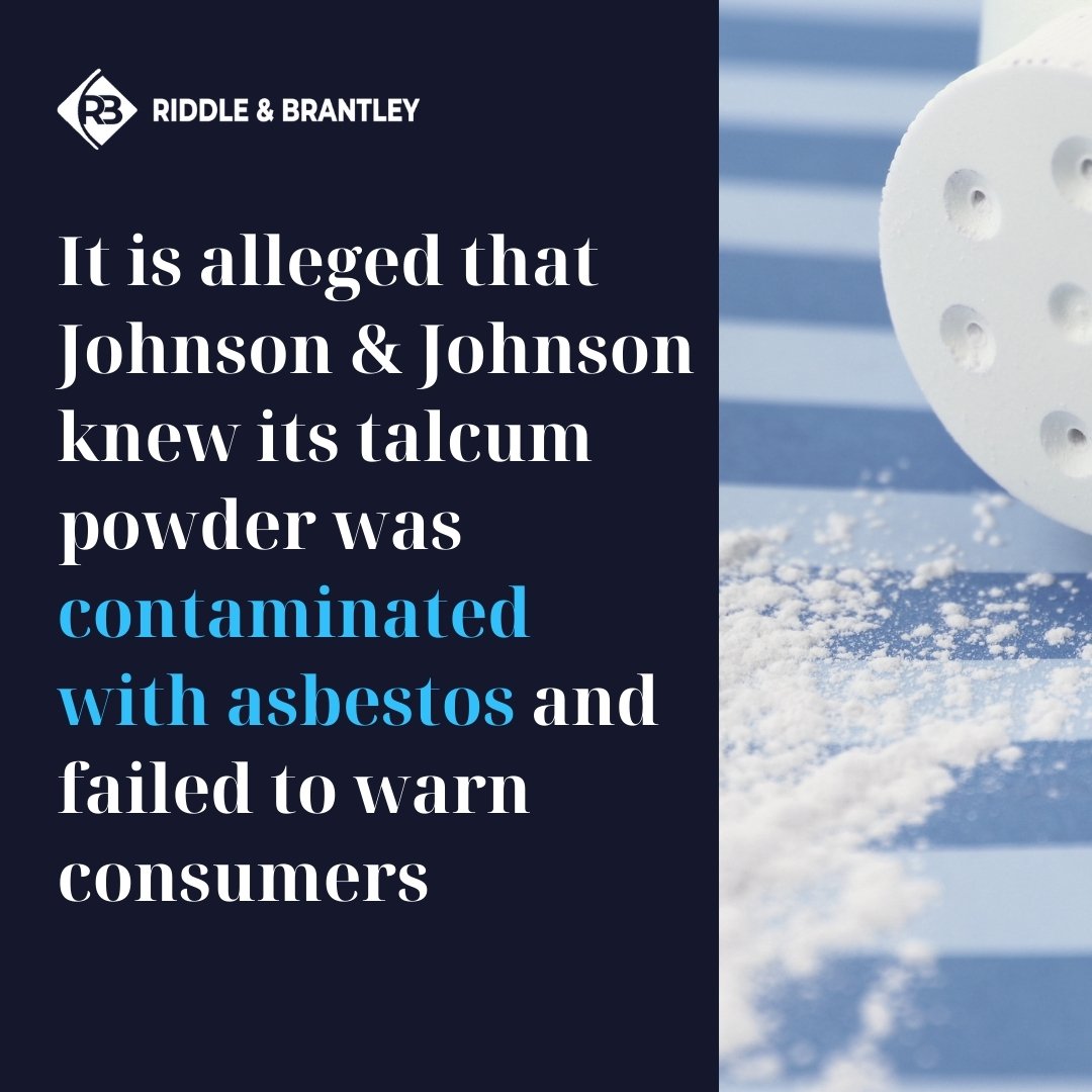 Product Liability Claims Against Johnson & Johnson Baby Powder - Riddle & Brantley