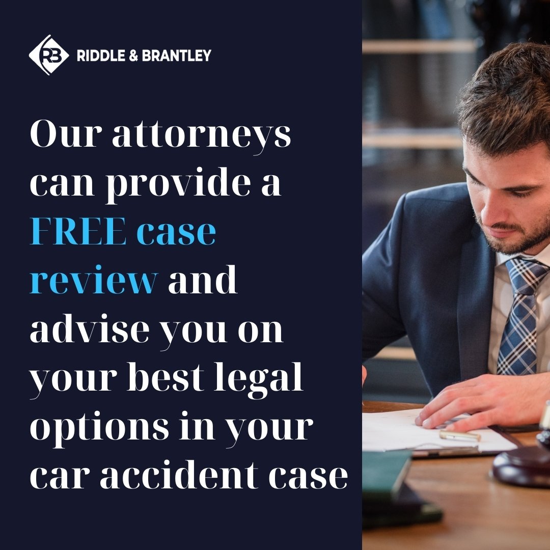 Our attorneyes can provide a FREE case review and advise you on your best legal options in your car accident case.