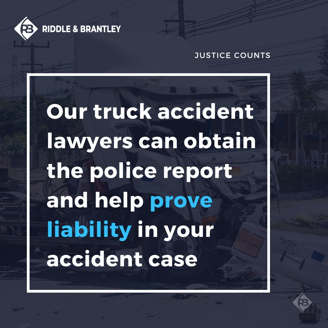 Our truck accident lawyers can obtain the police report and help prove liability in your accident case