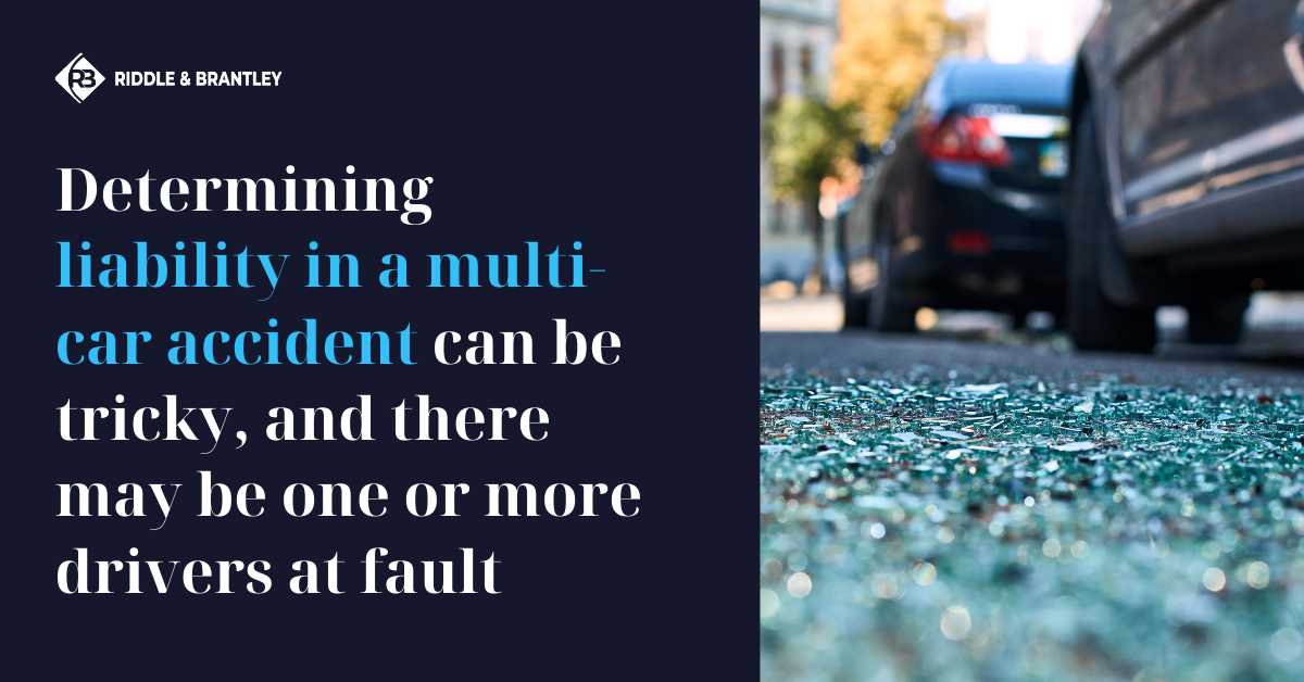Determining liability in a multi-car accident can be tricky, and there may be one or more drivers at fault.