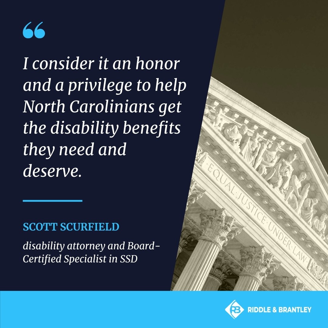 North Carolina Disability Lawyer Scott Scurfield - Riddle & Brantley