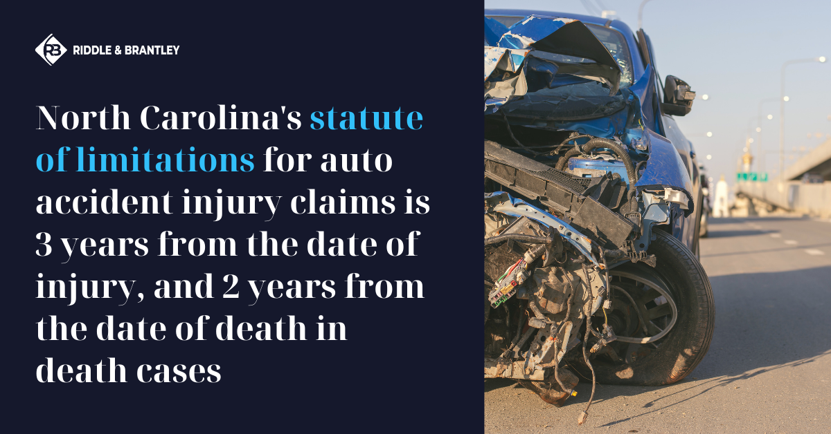 ¿Cuál es el Estatuto de Limitaciones para las reclamaciones de accidentes de coche en Carolina del Norte - Riddle &amp; Brantley