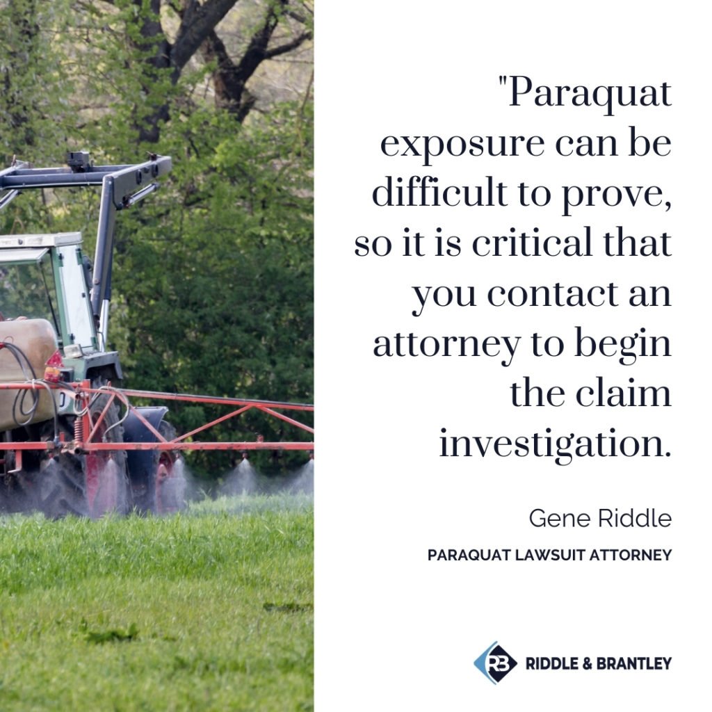 Elegibilidad para una demanda por paraquat - Riddle &amp; Brantley Paraquat Lawyers