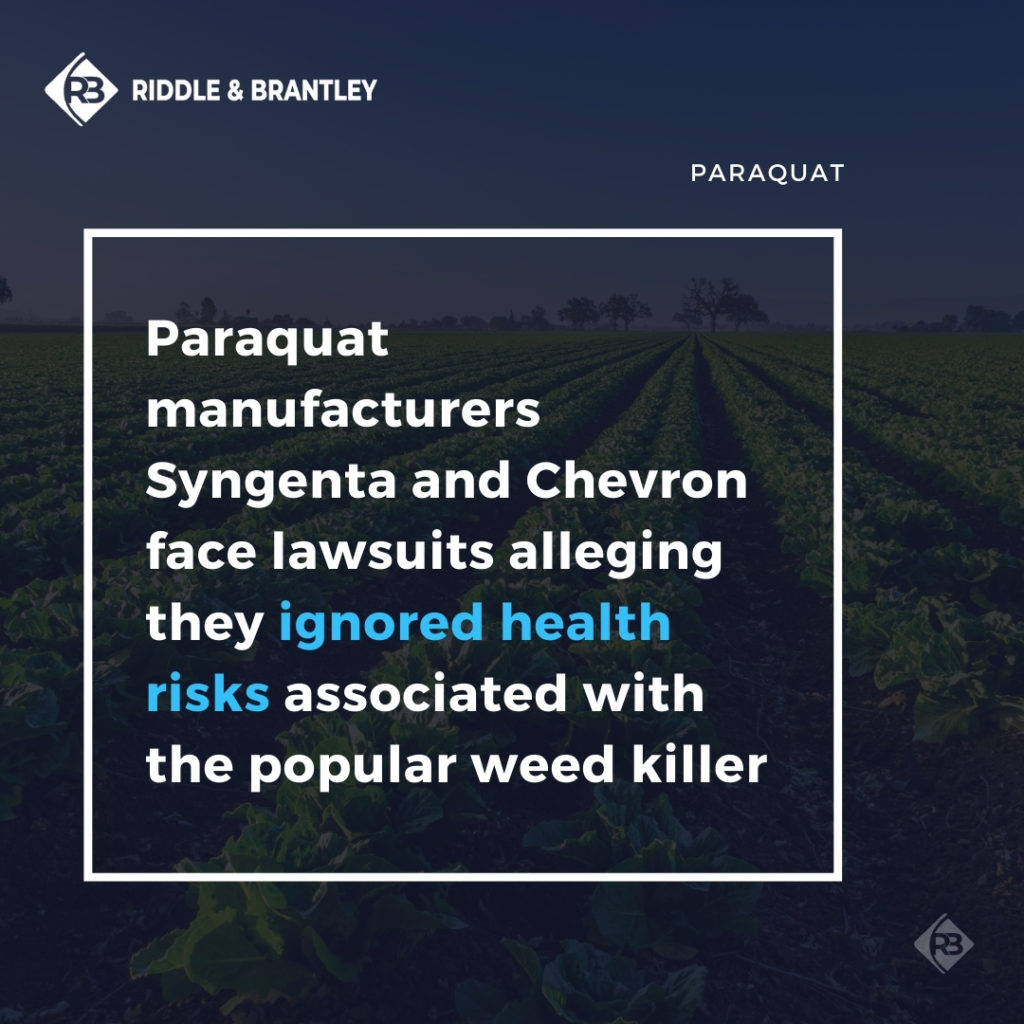 Paraquat Manufacturers Syngenta and Chevron Face Lawsuits - Riddle & Brantley