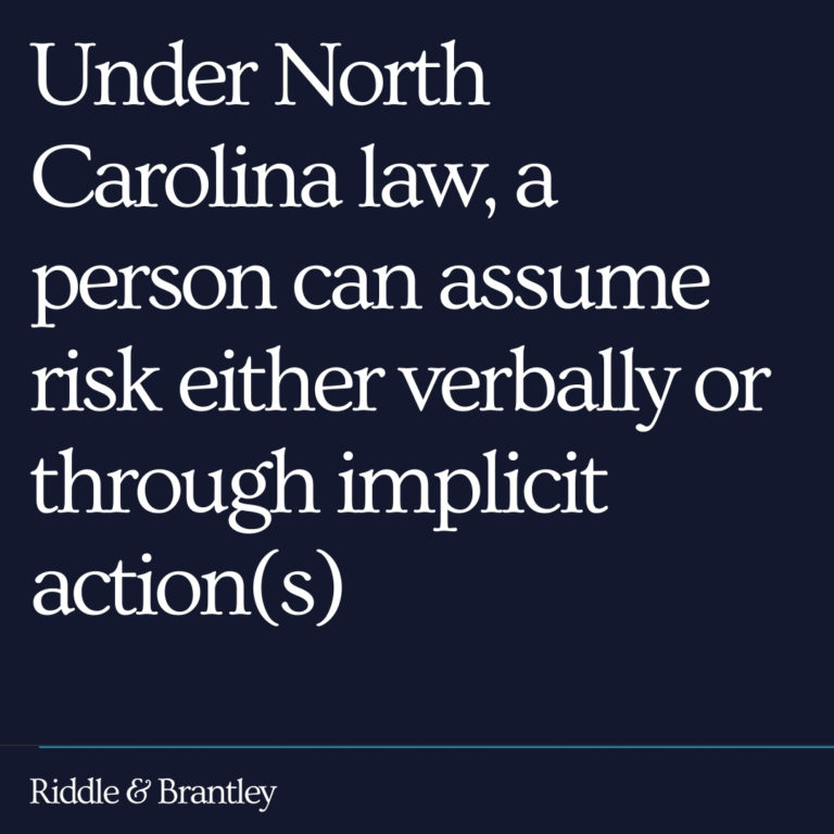What is Assumption of Risk in North Carolina Personal Injury Law