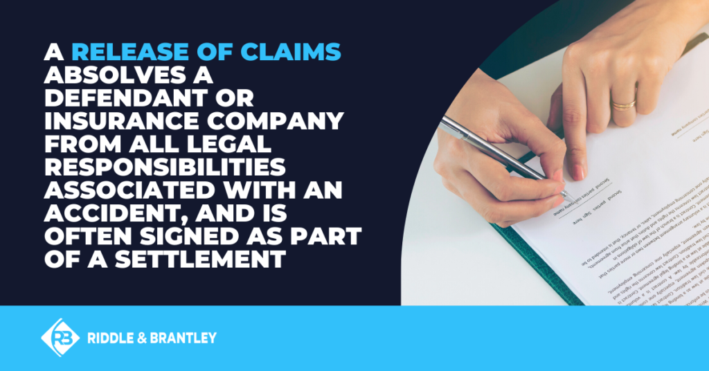 What is a Release of Claims in a Persona Injury Settlement - Riddle & Brantley