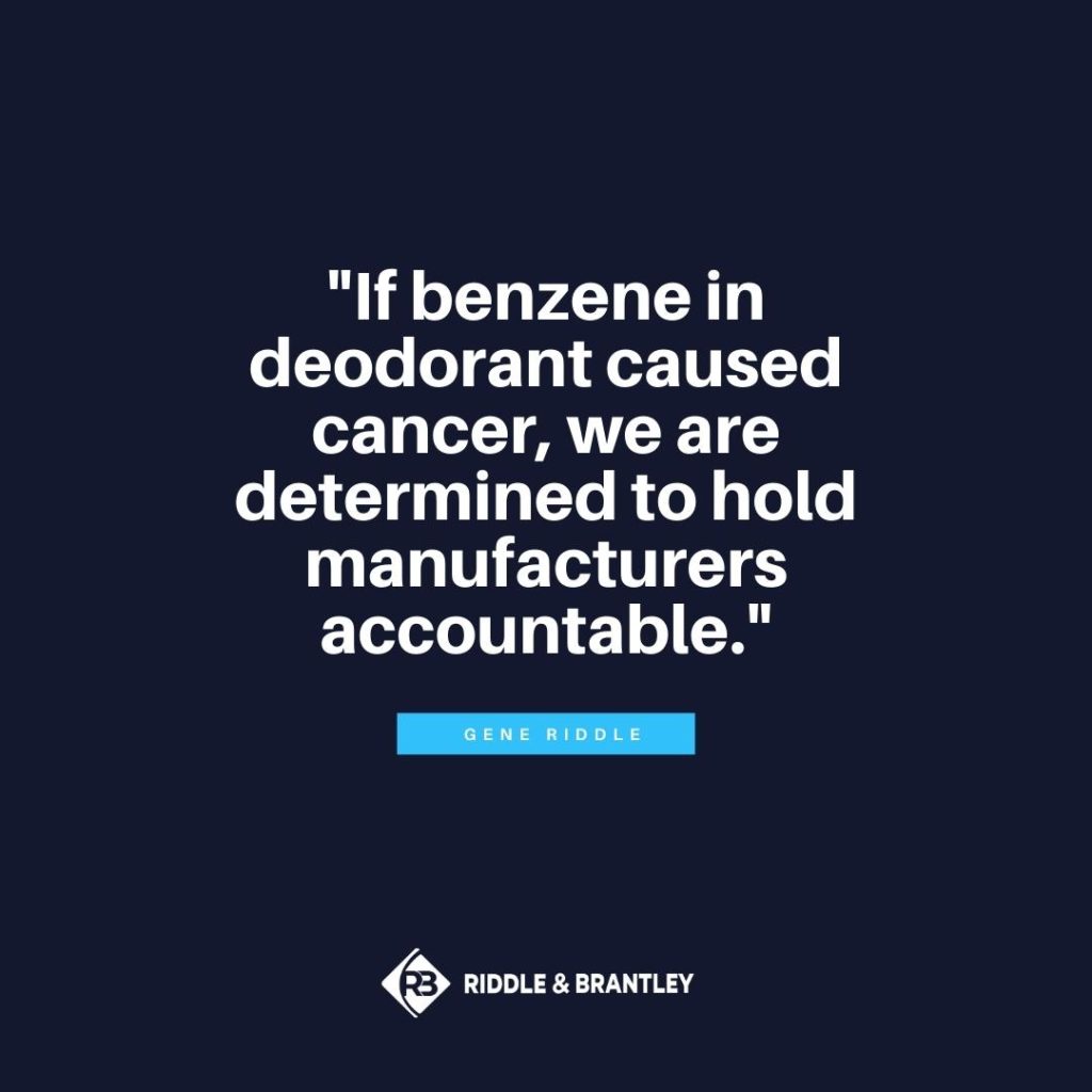 Benzene Deodorant Cancer Lawsuit - Riddle & Brantley