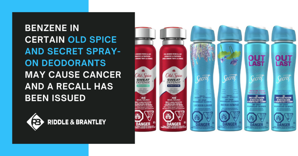 Secret and Old Spice Deodorant Recall and Cancer Risk