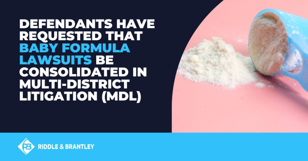 Defendants have requested that baby formula lawsuits be consolidated in multi-district litigation (MDL)