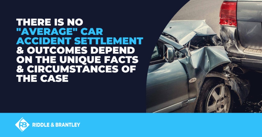 There is no "average" car accident settlement and outcomes depend on the unique facts and circumstances of the case.