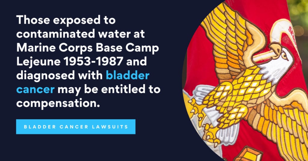 Those exposed to contaminated water at Marine Corps Base Camp Lejeune 1953-1987 and diagnosed with bladder cancer may be entitled to compensation.