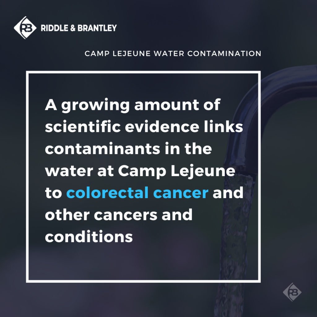 A growing amount of scientific evidence links contaminants in the water at Camp Lejeune to colorectal cancer and other cancers and conditions.