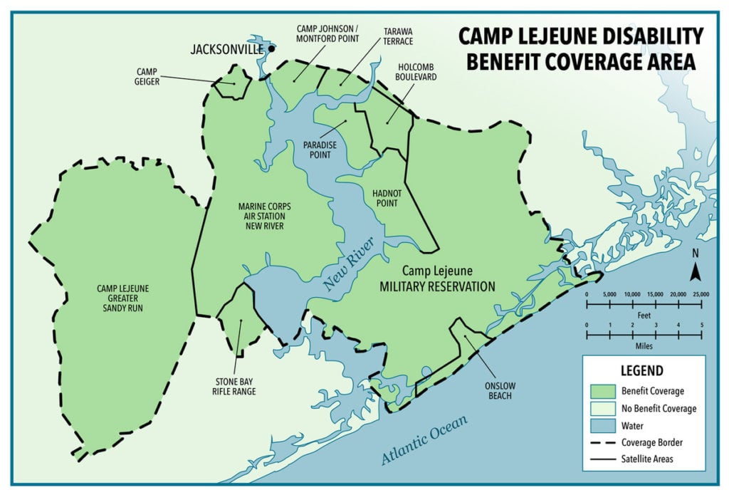 Location of Water Contamination at Camp Lejeune