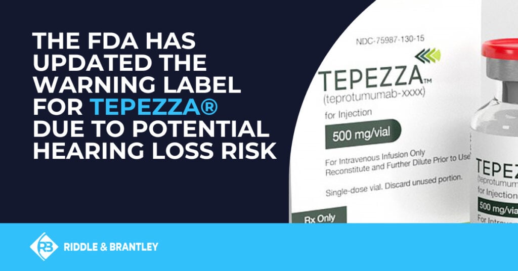 The FDA has updated teh warning label for Tepezza due to potential hearing loss risk.