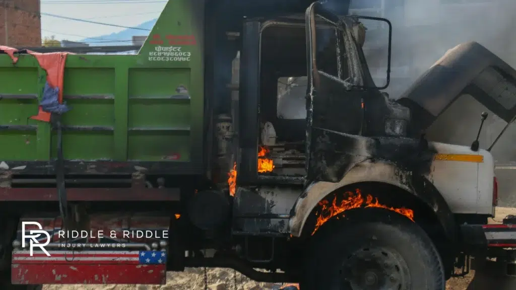 dump and garbage truck accident