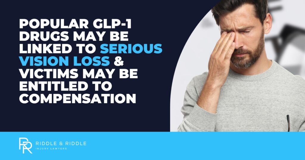 "Popular GLP-1 Drugs May Be Linked to Serious Vision Loss and Victims May Be Entitled to Compensation" - Man rubbing eyes 