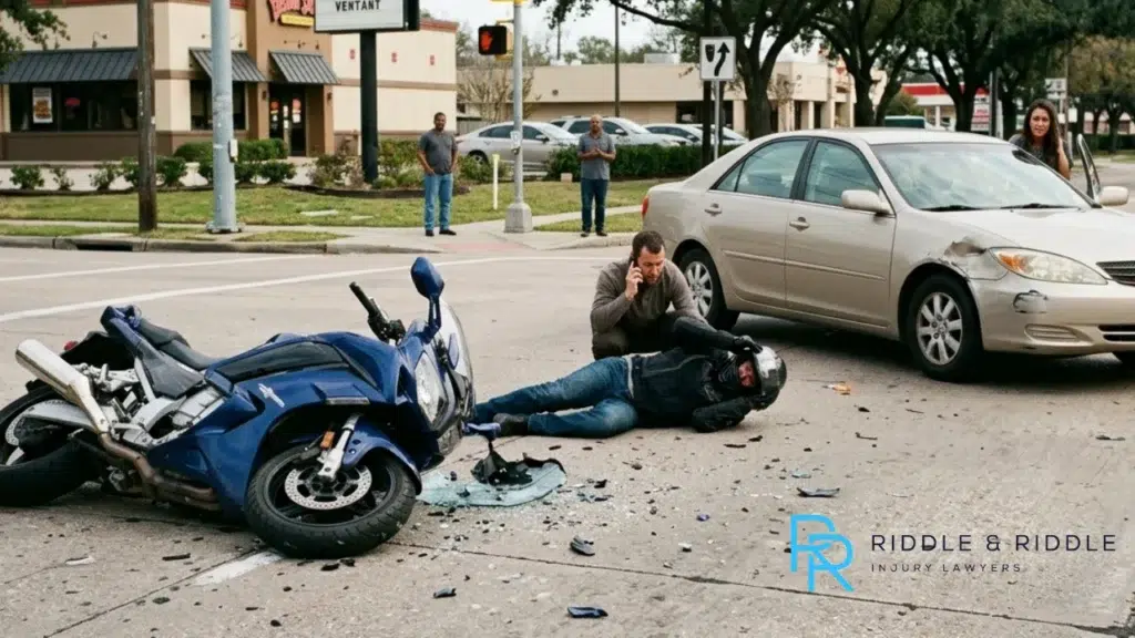 Person injured in motorcycle accident