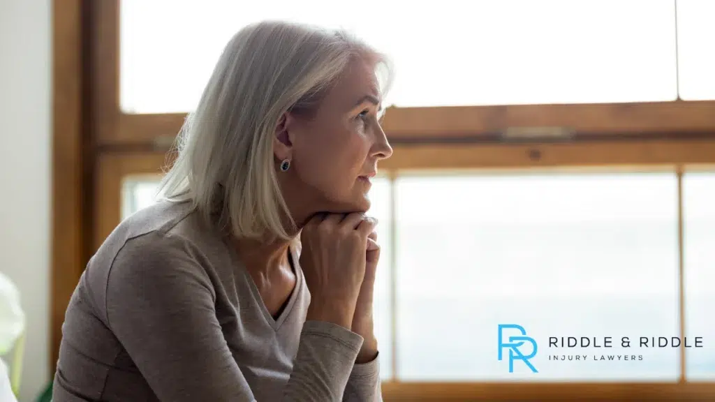 Older woman looking to the distance