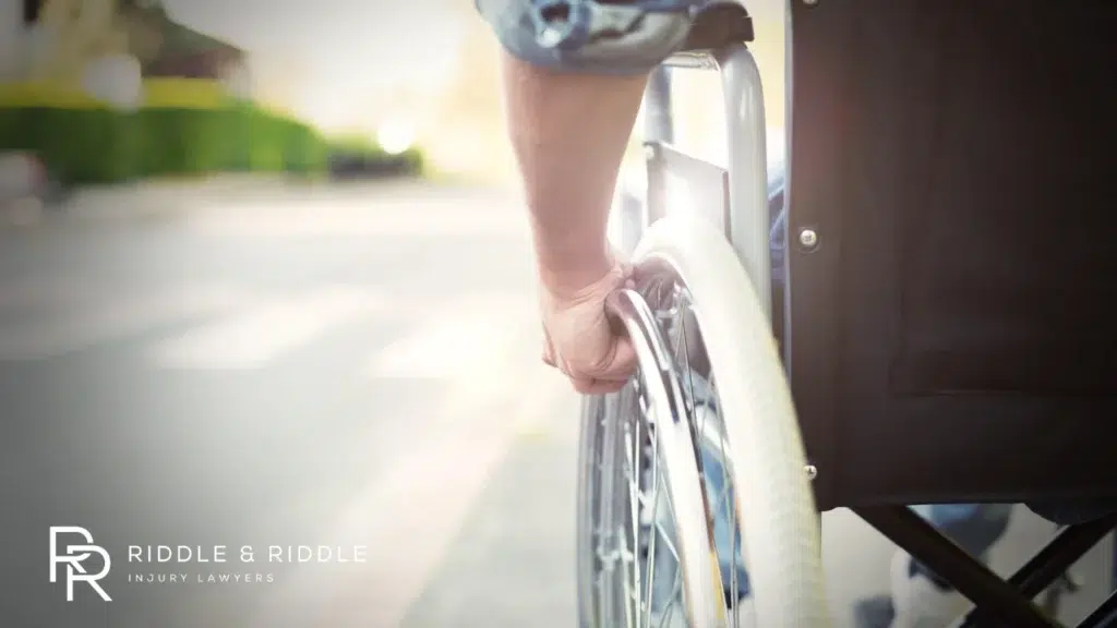 A man on a wheelchair
