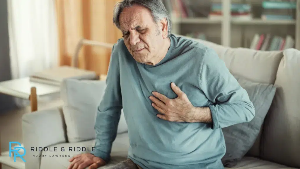A man having a heart problem