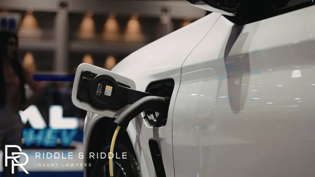 White electric vehicle charging